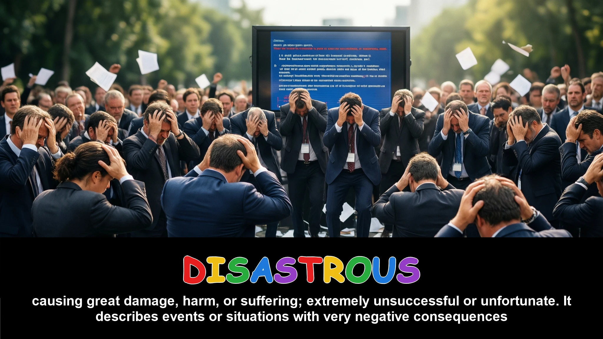 English Illustration for disastrous